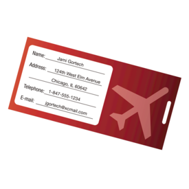 Glossy Pouches - Luggage Tag with loop, 5 mil, 25 pack__Luggage tag red LF.png